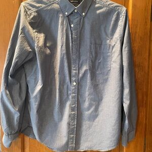 Nautica Chambray Button-Down Shirt in Light Blue